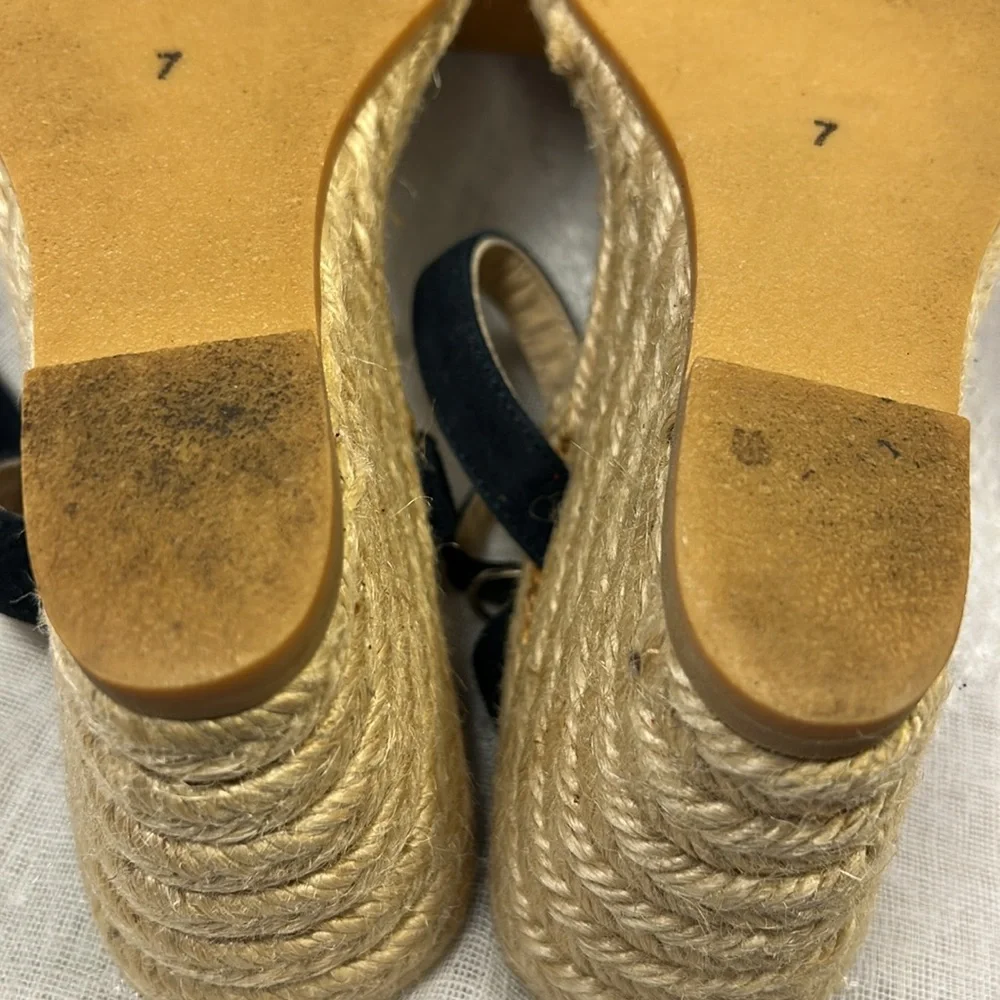 J Crew almost NEW leather espadrilles wedges